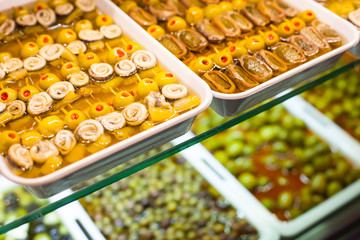 Typical spanish food market.