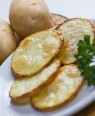 baked homemade potato slices