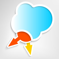 abstract blue cloud with arrow