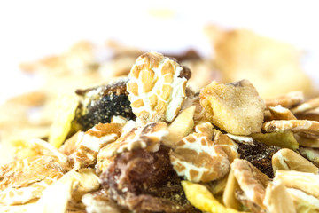 Muesli mixed with dried fruit