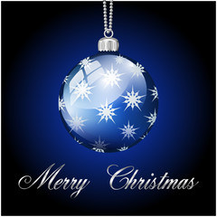 Merry Christmas Weihnachtskugel Blau