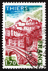 Postage stamp France 1976 View of Thiers, Puy-de-Dome