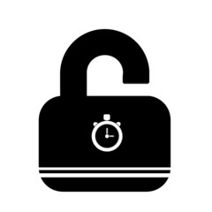 Chronomètre dans un cadenas ouvert