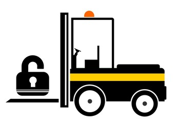 Cadenas ouvert dans un monte-charges