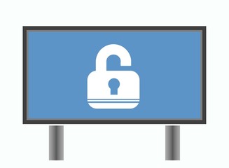 Cadenas ouvert dans un panneau d'affichage