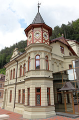 Building in town Trencianske Teplice, Slovakia