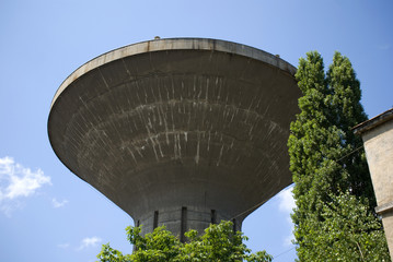 Water tower in the former factory plant, Budapest, Hungary
