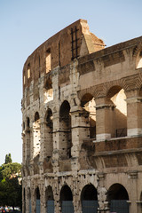 Section of Roman Coliseum Under Blue