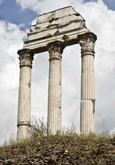 Fototapeta na wymiar Columns at the Roman Forum in Rome, Italy