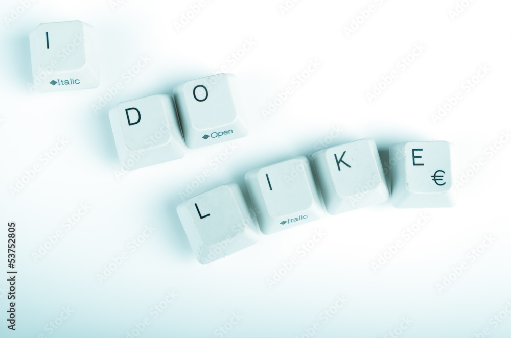 Fototapete Do like word written with computer buttons