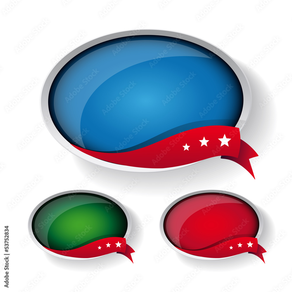 Poster empty button set vector