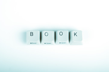 book word written with computer buttons