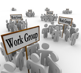 Several Work Groups of Workers Divided Tasks
