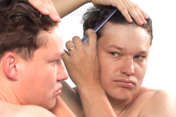 Naklejka premium man combed