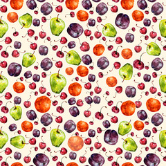 Fruit seamless texture watercolor