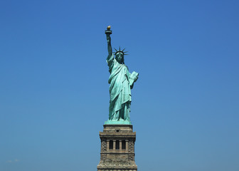 Fototapeta na wymiar The Statue of Liberty reopens on Independence Day after repairs