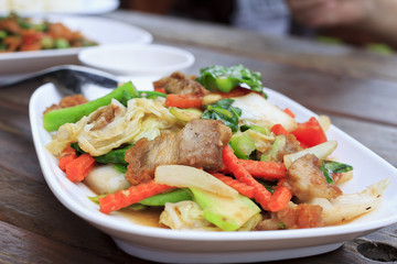 Stir fried young Kate with Pork