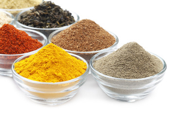 Variety of Raw Authentic Indian Spice Powder
