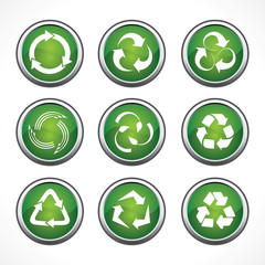 Set of recycle symbols and icons