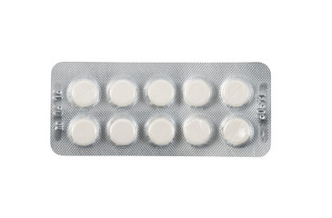 Blister bubble pack of pills isolated