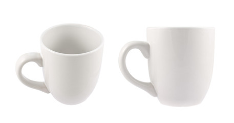 White ceramic cup isolated