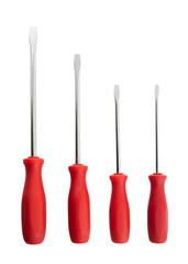 Four screwdriver set isolated