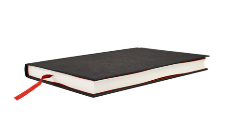 Black book with a red bookmark