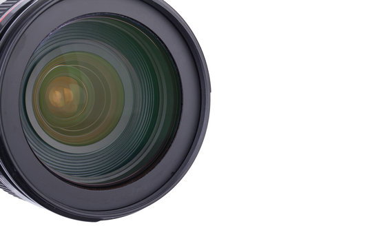 Close-up image of a DSLR lens