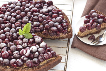 homemade chocolate cherry tart