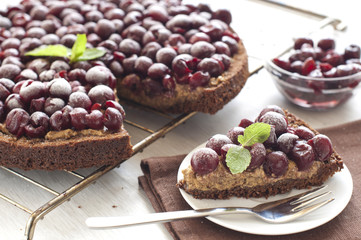 homemade chocolate cherry tart