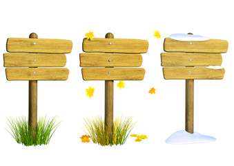 Fototapeta premium Collection of wooden signboards