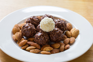 Chocolate and almonds