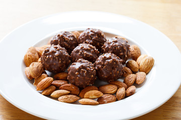 Chocolate and almonds