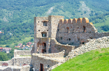 Devin Castle on the background of the hill. Bratislava, Slovakia