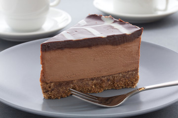 Chocolate Cheesecake with three kinds of chocolate.