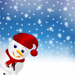 Schneemann Schneegestöber Hintergrund