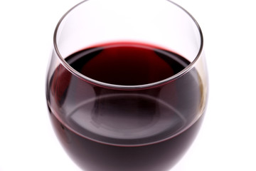 Glass of red wine. Close-up.