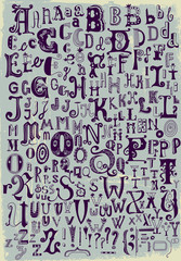 Whimsical Hand Drawn Alphabet Letters