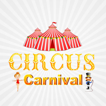 vector illustration of poster design for circus carnival