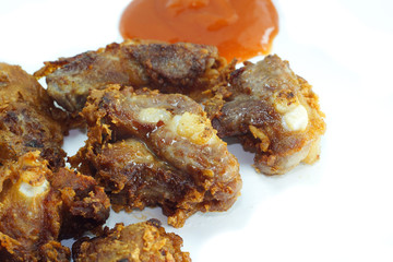 Pork ribs fried