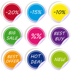 various discount tags