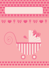 New born baby girl greeting card