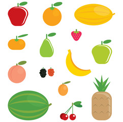 Simple cartoon shinny fruits collection
