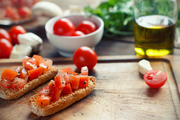 Bruschetta on Toasted Baguettes