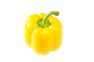 Yellow bell pepper isolated on white background