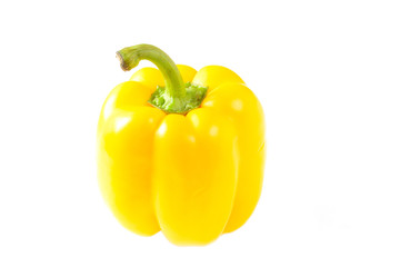 Yellow bell pepper isolated on white background