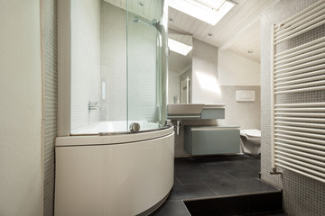 Fototapeta na wymiar interior, modern bathroom in an old loft