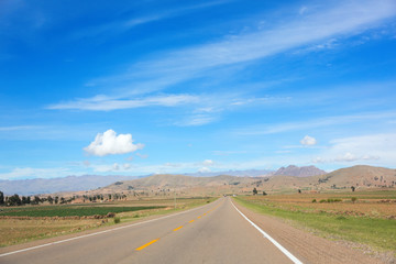 Highway between Sucre and Potosi cities, Bolivia