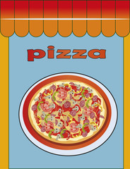Pizza, vector illustration