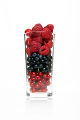 glass with berries
